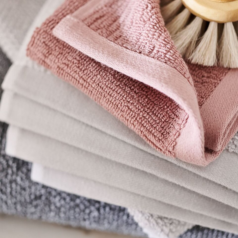 Organic QuickDry Textured Towels Pink Stone West Elm Australia